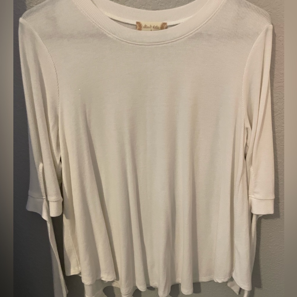Alter’d state| quarter sleeve white T/shirt with bows on sleeve